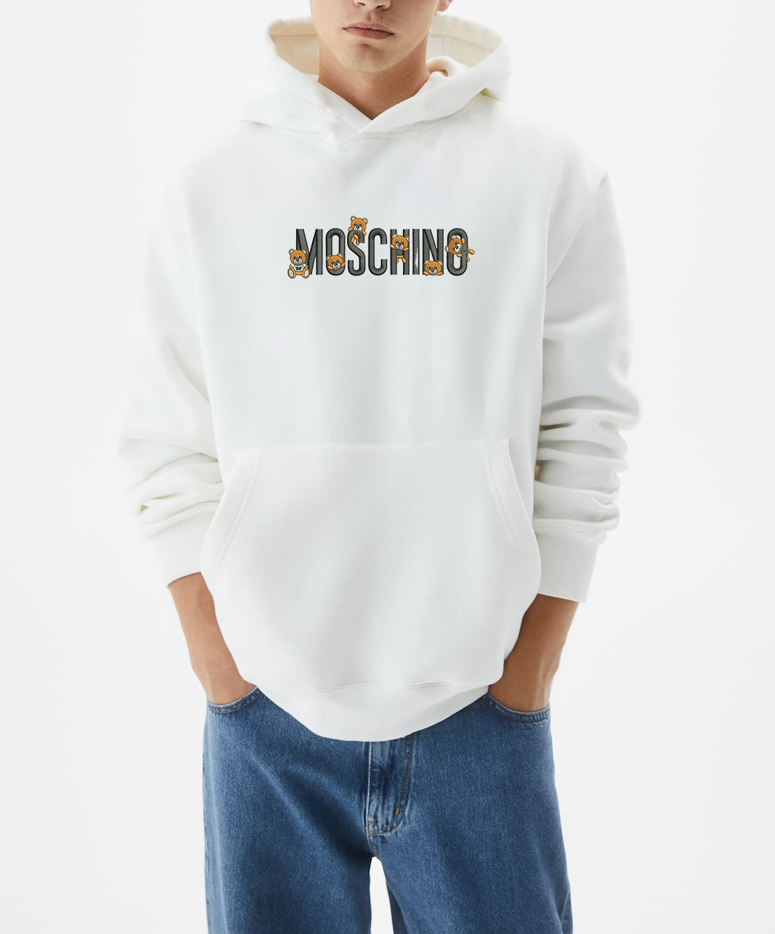 Moschino best sale white hoodie