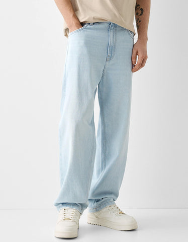 Unisex Light Blue Straight Fit Jeans